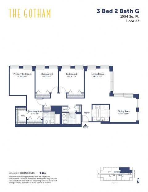 the ninth floor floor plan of the gotham residences